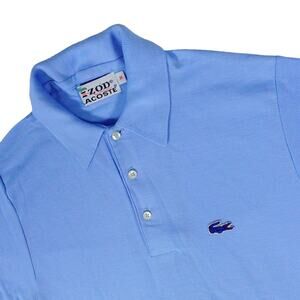 Vintage 80s Izod Lacoste Sky Blue Crocodile Golf Polo Men’s Small